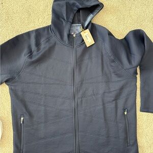 PETER MILLAR CROWN SPORT ORION PERFORMANCE QUILTED HOODIE SIZE XL NAVY